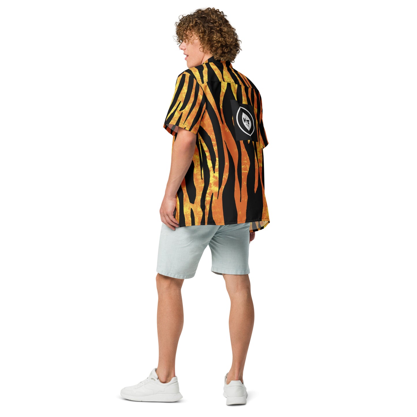 Mens Official HITT Tiger Print button shirt V2